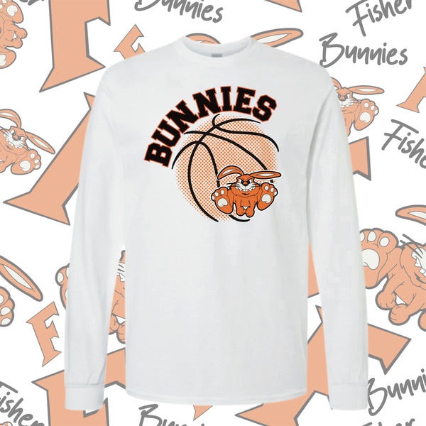 Fisher Basketball Ball Design Cotton Long Sleeve Tee