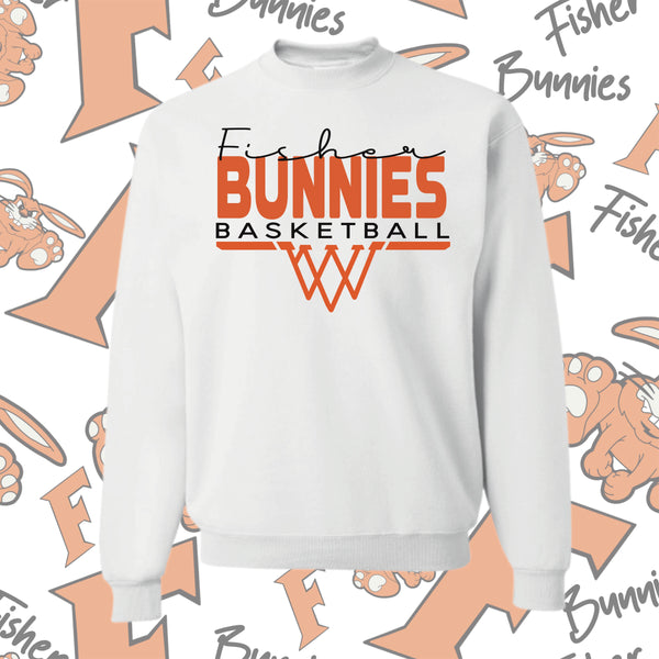 Fisher Bunnies Basketball Basket Design Crewneck Sweatshirt