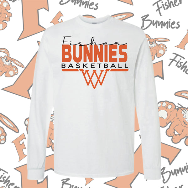 Fisher Basketball Basket Design Cotton Long Sleeve Tee