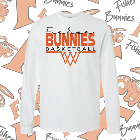 Fisher Basketball Basket Design Cotton Long Sleeve Tee