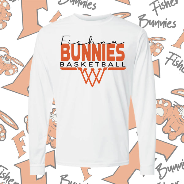 Fisher Bunnies Basketball Basket Design Moisture-Wicking Long Sleeve Tee