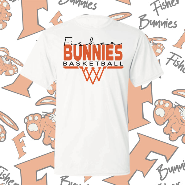 Fisher Bunnies Basketball Basket Design Moisture-Wicking Short Sleeve Tee