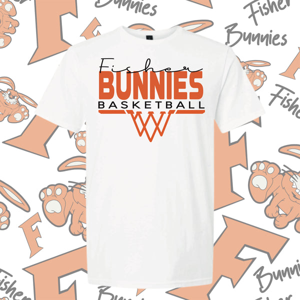 Cotton Fisher Basketball Basket Design Tee