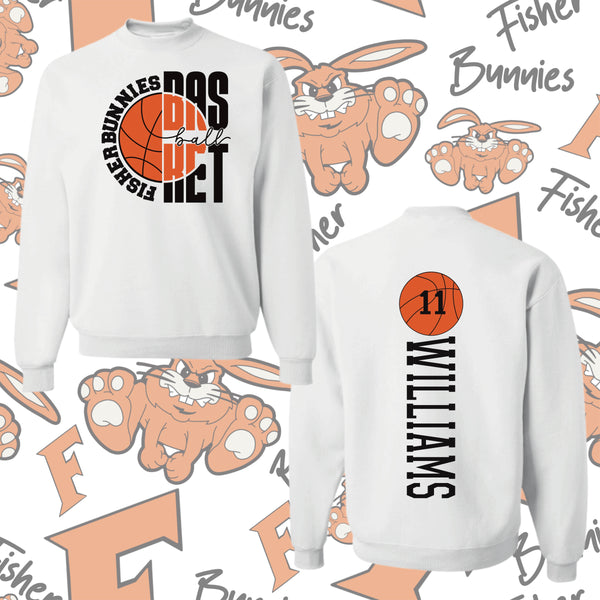 Fisher Bunnies Basketball Double Sided Crewneck Sweatshirt