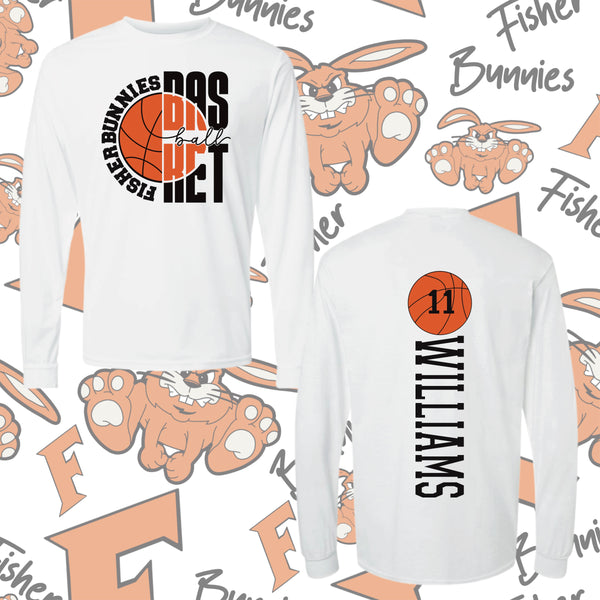 Fisher Bunnies Basketball Double Sided Moisture-Wicking Long Sleeve Tee