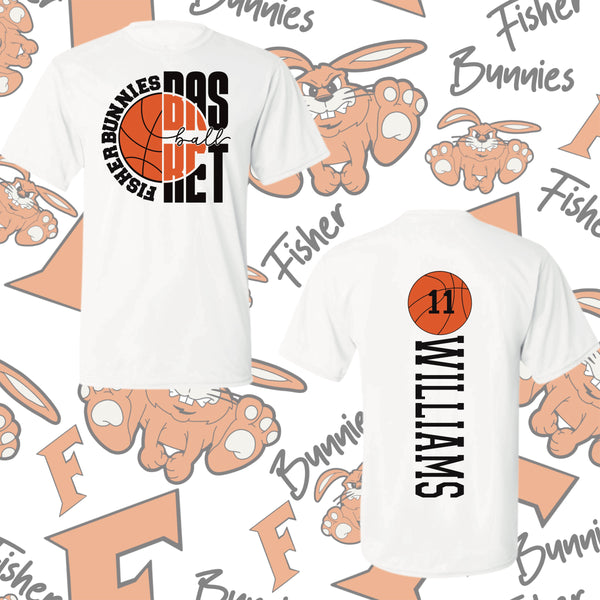 Fisher Bunnies Basketball Double Sided Moisture-Wicking Short Sleeve Tee