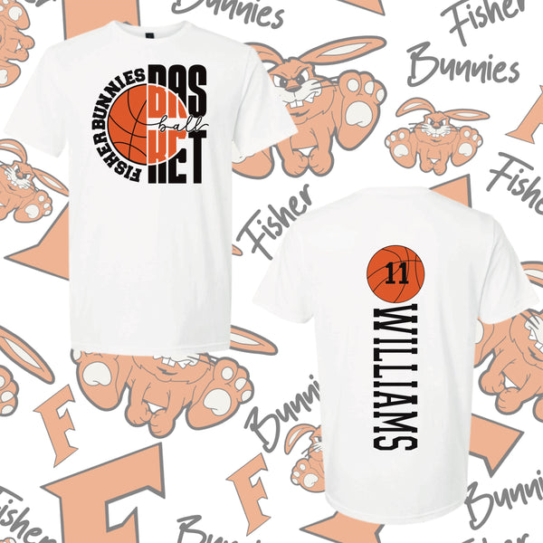 Cotton Fisher Basketball Double Sided Tee