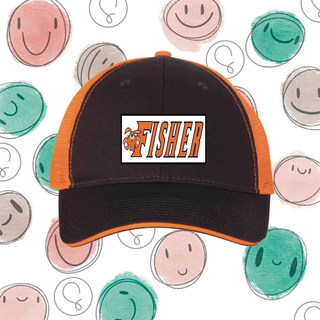 Fisher Charcoal/Neon Orange Trucker Hat