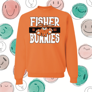 Neon Orange Fisher Bunnies Crewneck