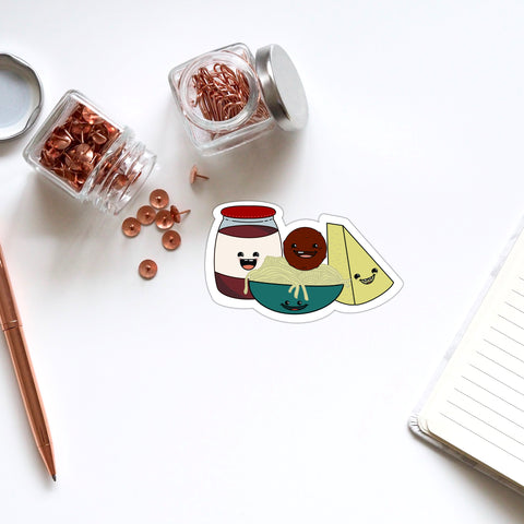 Sauce, Noodles, Meatball, Cheese Spaghetti Vinyl Sticker