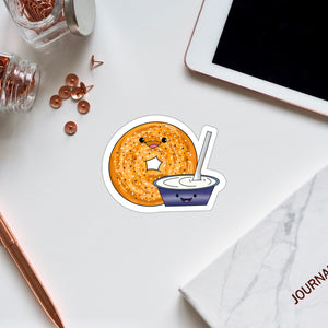 Bagel and Cream Cheese Vinyl Sticker