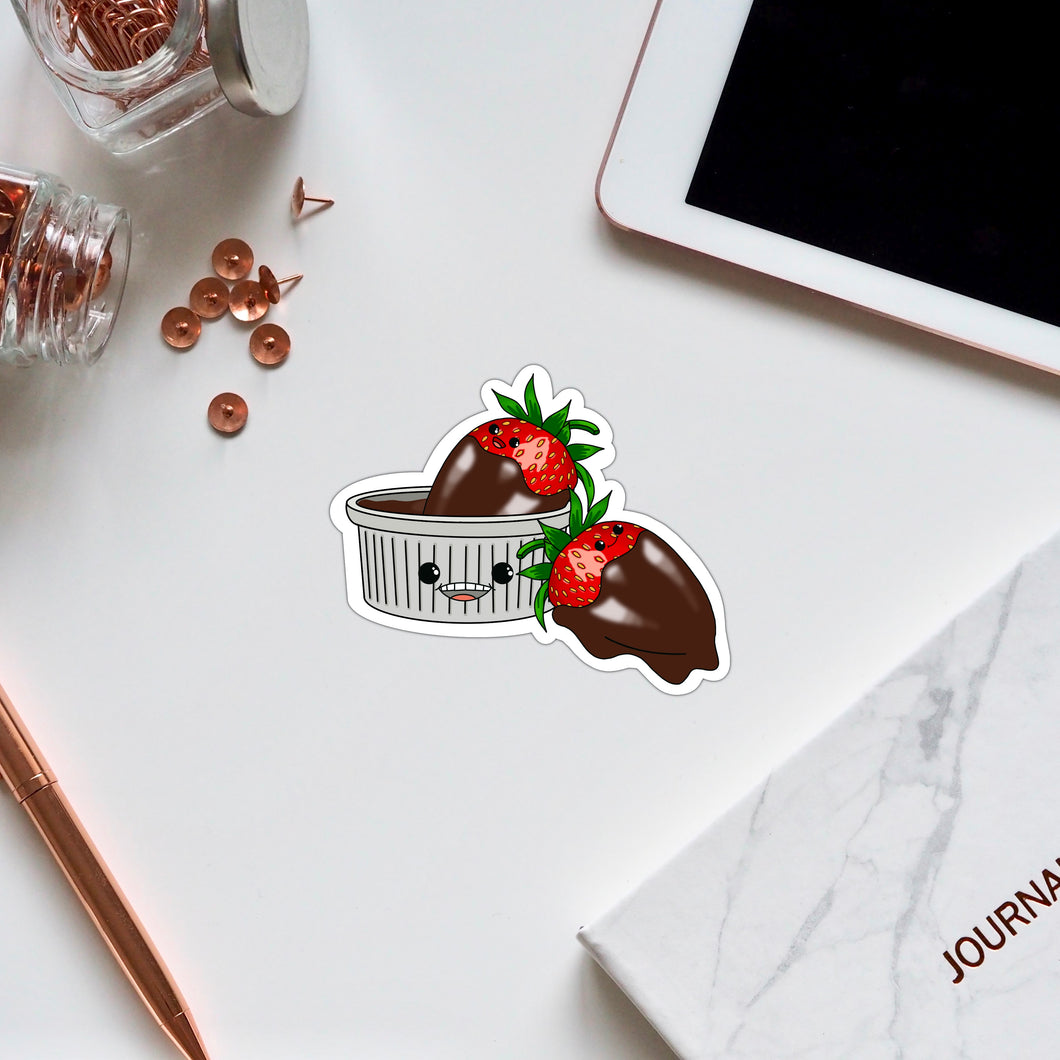 Chocolate and Strawberries Vinyl Sticker