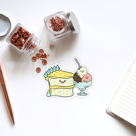 Cake and Ice Cream Vinyl Sticker