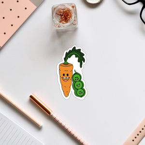 Carrot and Peas Vinyl Sticker