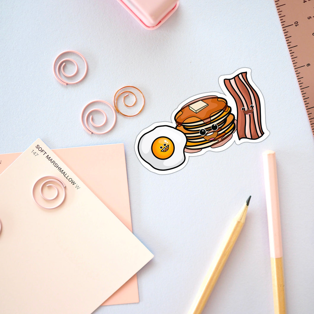 Eggs, Pancakes, and Bacon Vinyl Sticker