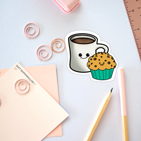 Coffee and Muffin Vinyl Sticker