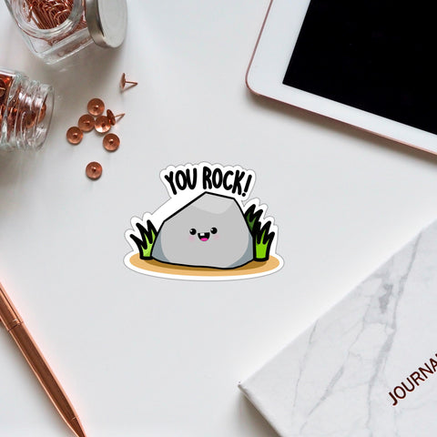 You Rock Encouraging Object Pun Vinyl Sticker