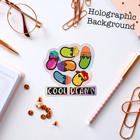 Cool Beans, Funny Jelly Bean, Food Pun, Vinyl Sticker