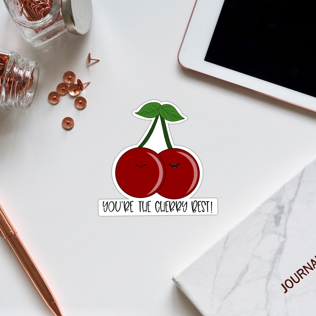 You Are The Best, Cherry Pun, Red Cherries, Fruit Lover, Food Pun, Vinyl Sticker