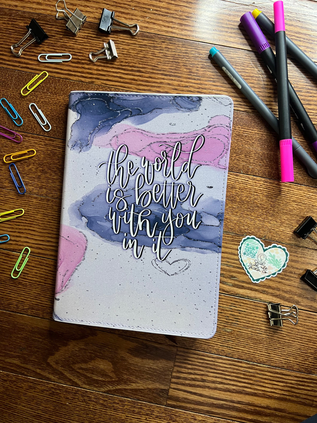 This World Is Better With You In It Faux Leather Notebook