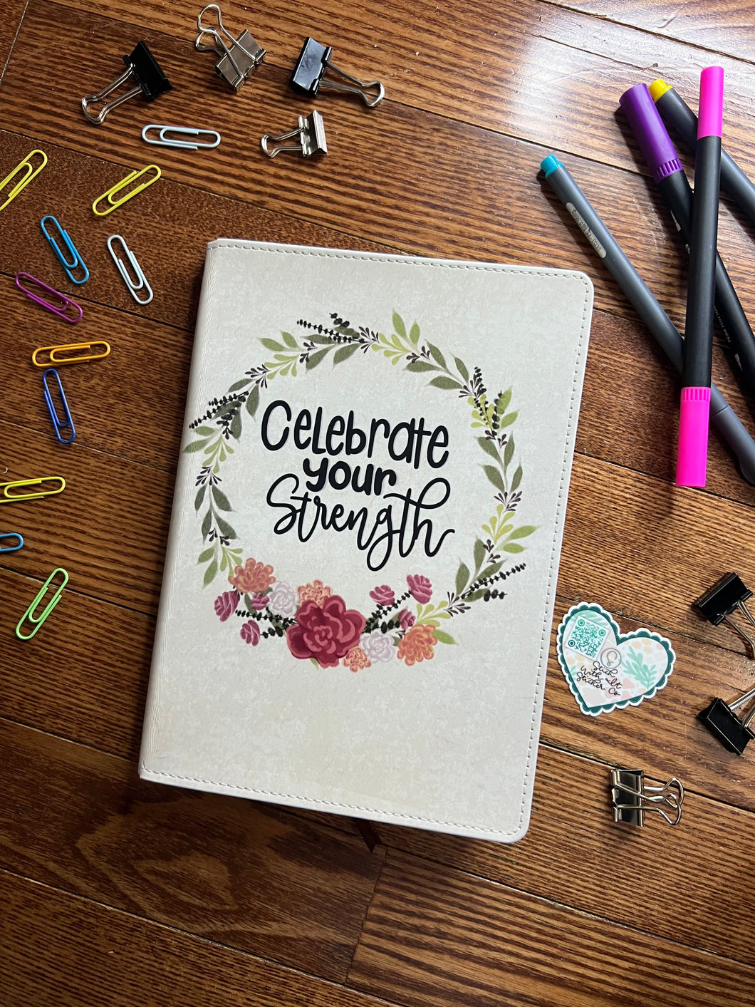Celebrate Your Strength Faux Leather Notebook