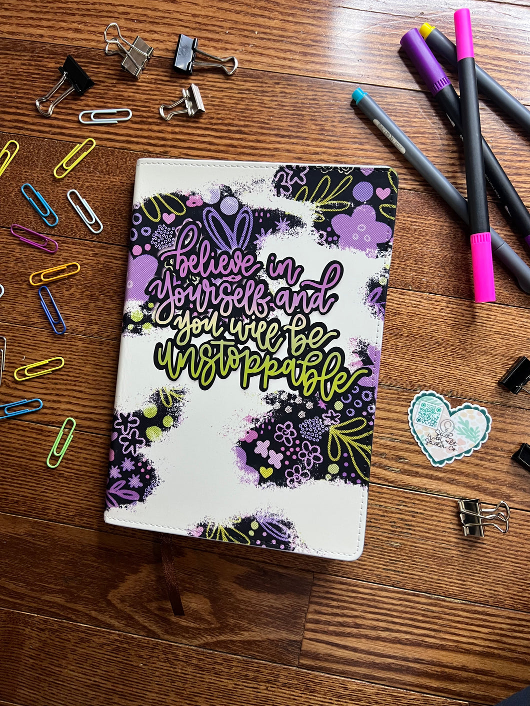 Believe In Yourself And You Will Be Unstoppable Faux Leather Notebook