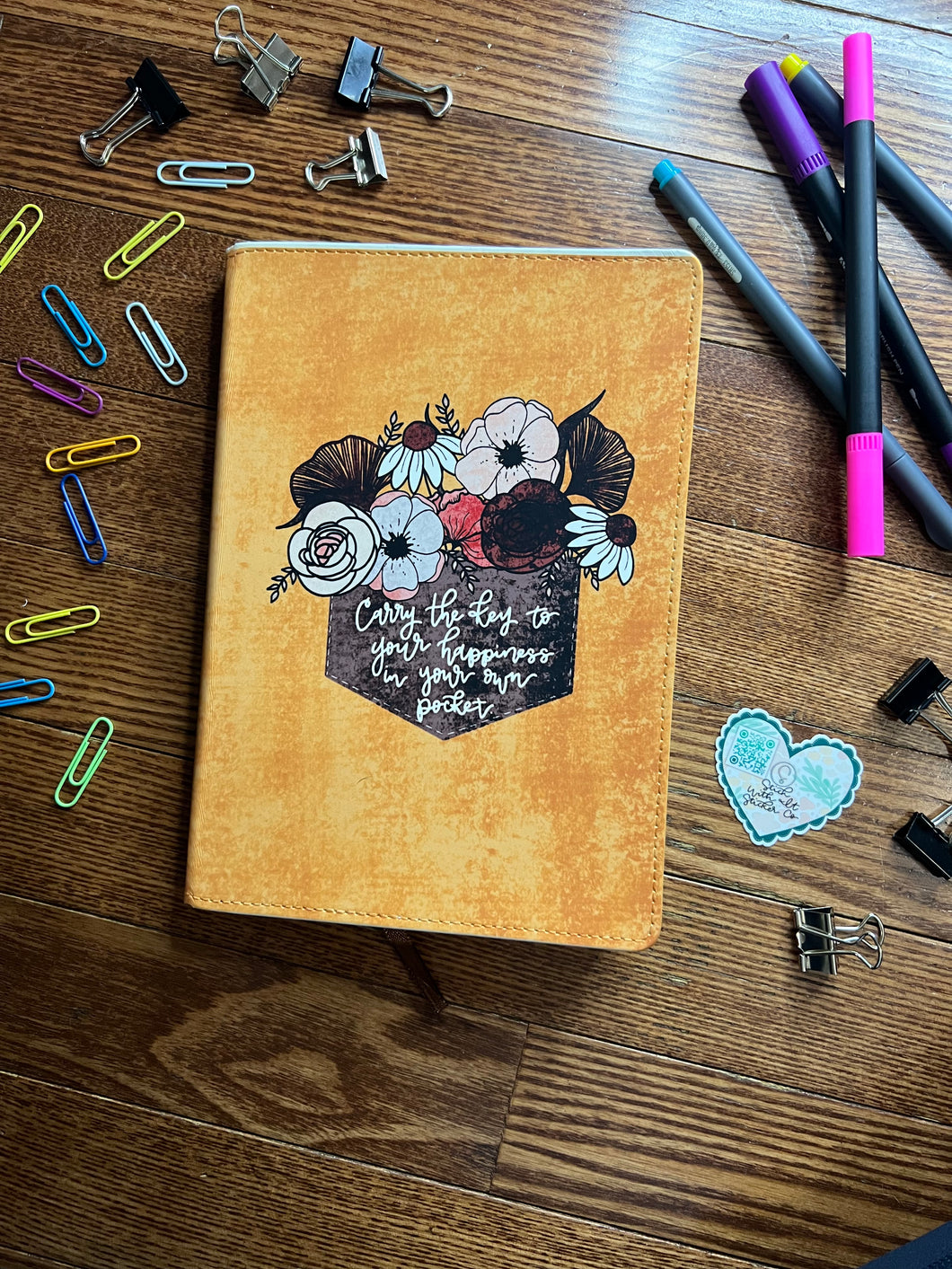 Carry The Key To Your Happiness In Your Own Pocket Faux Leather Notebook
